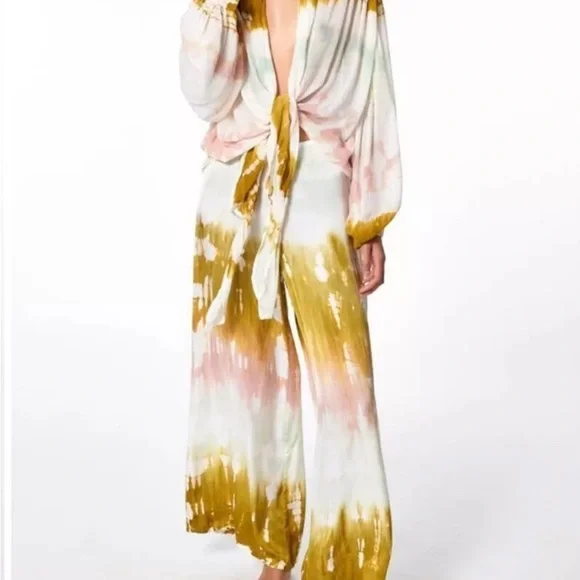 Young Fabulous & Broke Carmen Top & Aiko Pant set in Willow Geode Wash Size XS - Picture 5 of 7